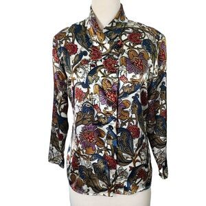 Vintage Tess Shirt Top Womens Size 8 Button Up Y2K Long Sleeve Blouse